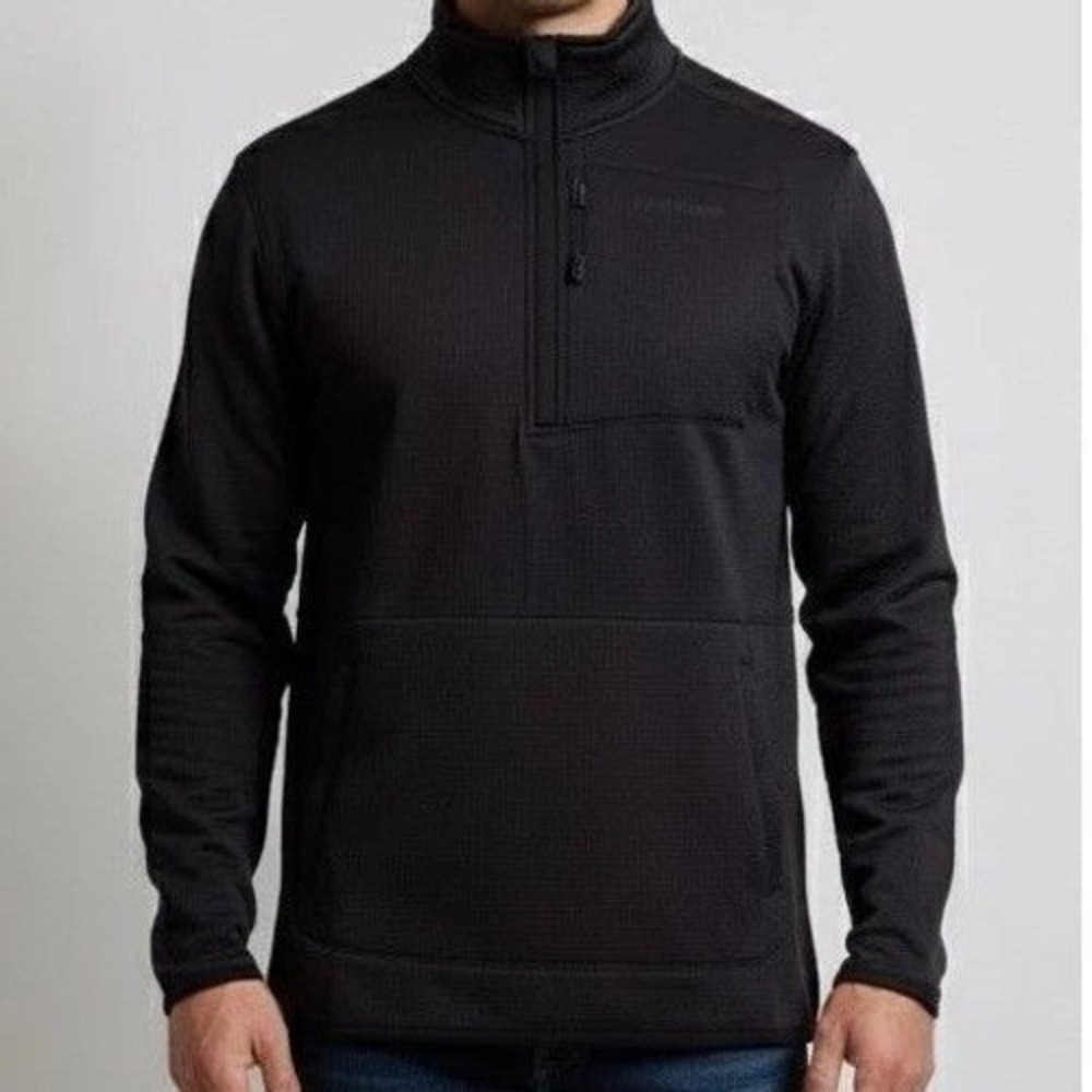 MERRELL Quarter Zip Fleece‎ Sweater Mens Medium Black Pullover Top Shirt NWT